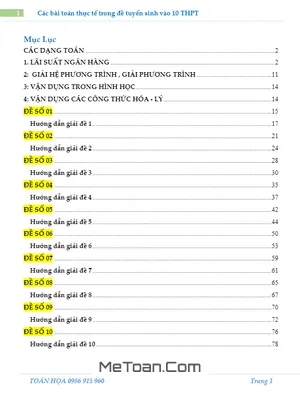 Bí quyết chinh phục bài toán thực tế trong đề thi tuyển sinh lớp 10 THPT