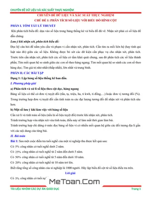 Chuyên Đề Dữ Liệu Và Xác Suất Thực Nghiệm Ôn Thi Học Sinh Giỏi Toán Lớp 6