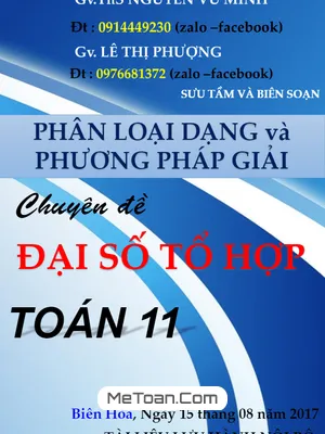 Phân Dạng, Bài Tập Mẫu & Phương Pháp Giải Đại Số Tổ Hợp - Nguyễn Vũ Minh, Lê Thị Phượng