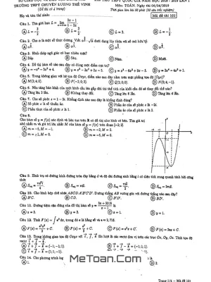 Đề thi thử Toán THPTQG 2019 trường chuyên Lương Thế Vinh – Đồng Nai lần 1
