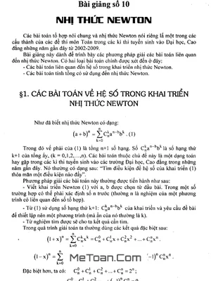 Bí kíp chinh phục Nhị thức Newton trong đề thi Đại học