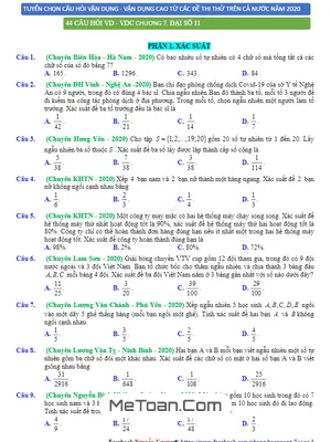 Bài Tập VD & VDC Toán 11 Trong Đề Thi Thử THPT 2020 Môn Toán