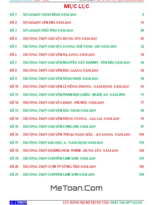 🔥 Tuyển Chọn 21 Đề Thi Thử THPT Quốc Gia 2019 Môn Toán Có Đáp Án