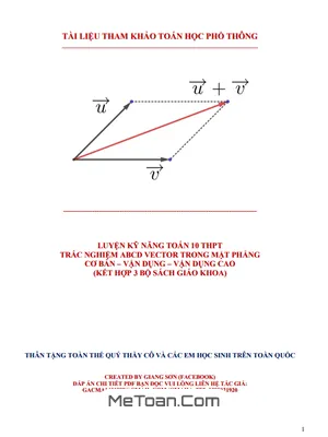 Cẩm Nang Luyện Thi THPT: Trắc Nghiệm Vectơ Trong Mặt Phẳng Toán 10