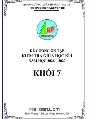 Đề Cương Ôn Thi Giữa Học Kỳ 1 Toán 7 Năm 2026-2027 Tại THCS Nguyễn Du, Lâm Đồng