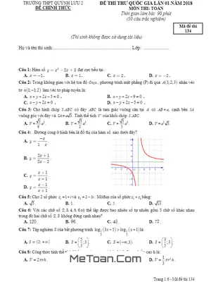 Đề thi thử Toán THPTQG 2018 trường THPT Quỳnh Lưu 2 - Nghệ An lần 1 có đáp án