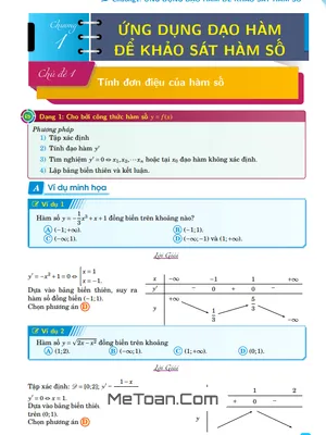 Các dạng bài tập trắc nghiệm Toán 12 học kì 1