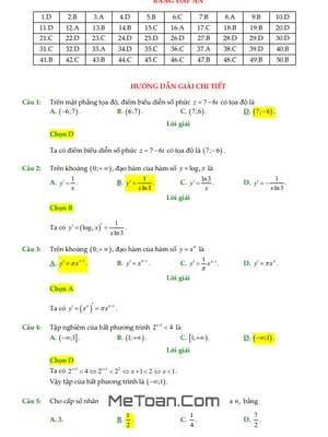 Đáp án và lời giải chi tiết đề tham khảo tốt nghiệp THPT 2023 môn Toán