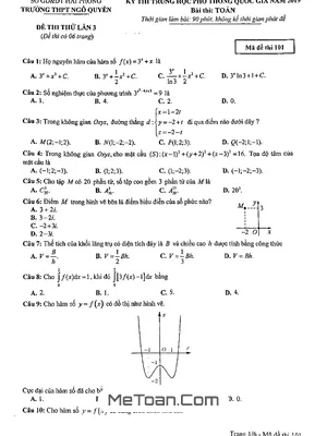 Đề thi thử Toán THPT Quốc gia 2019 trường Ngô Quyền – Hải Phòng lần 3