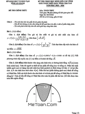 Đề Chọn HSG Giải Toán THPT Trên Máy Tính Cầm Tay An Giang 2025-2026 Có Đáp Án