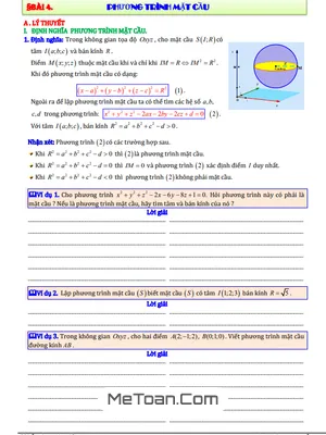 Bài Toán Phương Trình Mặt Cầu - Diệp Tuân
