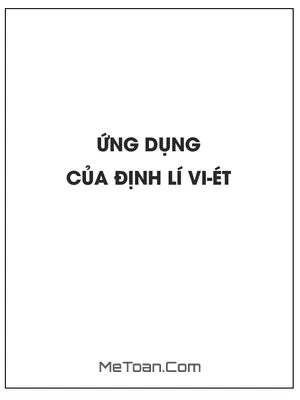 Ứng dụng của định lí Vi-ét