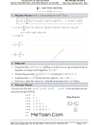 Chuyên Đề Nhị Thức Newton (Niu-Tơn) - Lê Văn Đoàn