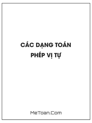 Các dạng toán phép vị tự