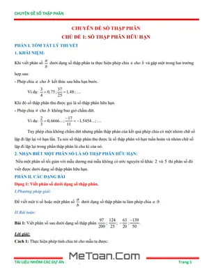 Chuyên Đề Số Thập Phân: Tài Liệu Ôn Thi Học Sinh Giỏi Toán 6 Toàn Diện