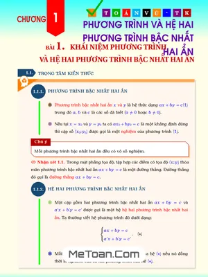Tài liệu ôn tập chuyên đề Phương trình và Hệ hai phương trình bậc nhất hai ẩn Toán 9