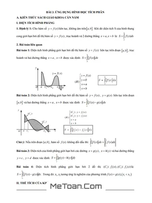 Bí kíp chinh phục bài tập vận dụng cao ứng dụng tích phân lớp 12