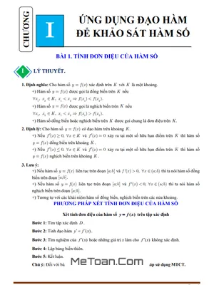 Tài Liệu Chuyên Đề Tính Đơn Điệu Của Hàm Số