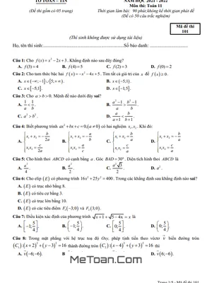 Đề kiểm tra định kì lần 1 Toán 11 năm 2021 – 2022 trường THPT chuyên Bắc Ninh