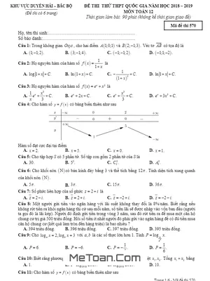 Đề thi thử Toán THPTQG 2019 hội 8 trường chuyên đồng bằng sông Hồng lần 2