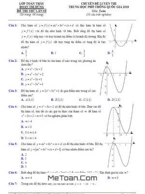 Đề Thi Thử THPT Quốc Gia 2018 Môn Toán - Đoàn Trí Dũng Lần 2