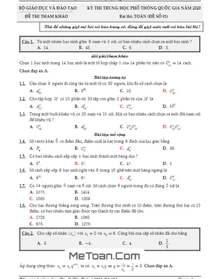 Phát Triển Đề Minh Họa THPT Quốc Gia 2020 Môn Toán - Lê Văn Đoàn