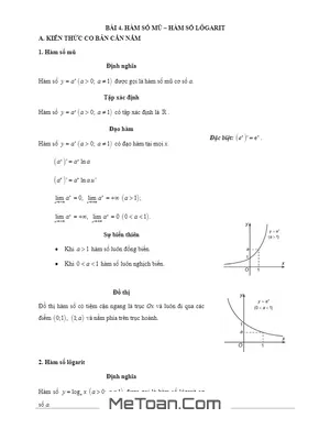Bài tập VDC hàm số mũ và hàm số logarit - Giải chi tiết