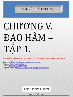 Chuyên Đề Đạo Hàm - Nguyễn Bảo Vương