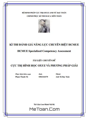 Chuyên đề cực trị hình học Oxyz và phương pháp giải – Thầy Phạm Thanh Tú