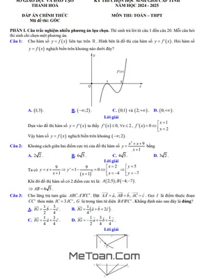 Đề chọn học sinh giỏi tỉnh Toán THPT năm 2024 - 2025 sở GD&ĐT Thanh Hóa
