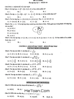 Đề Cương Ôn Tập HK1 Toán 10 Năm 2018 - 2019 Trường THPT Việt Nam - Ba Lan - Hà Nội