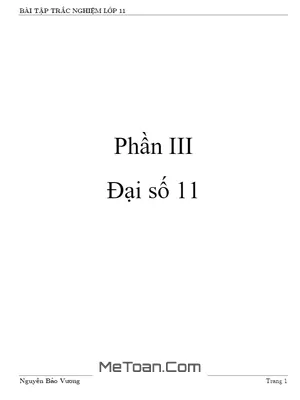 Tuyển Tập Bài Tập Trắc Nghiệm Toán 11 Có Đáp Án - Nguyễn Bảo Vương