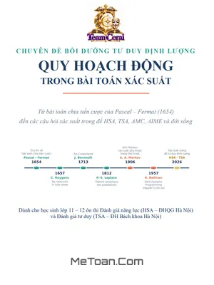 Chuyên Đề Quy Hoạch Động Bài Toán Xác Suất Ôn Thi HSA – TSA: Nâng Tầm Kỹ Năng Giải Toán