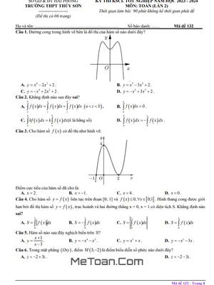 Đề thi thử Toán tốt nghiệp THPT 2024 lần 2 trường THPT Thủy Sơn - Hải Phòng