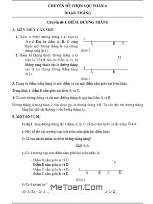 Chuyên Đề Đoạn Thẳng - Kiến Thức Trọng Tâm Và Bài Tập Toán 6