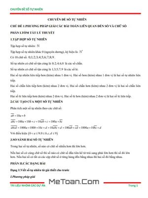 Tổng Hợp Chuyên Đề Số Tự Nhiên Bồi Dưỡng Học Sinh Giỏi Toán 6 (File PDF)