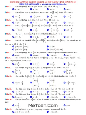 15 Chuyên Đề Vận Dụng - Vận Dụng Cao Môn Toán 10 - Trần Đình Cư