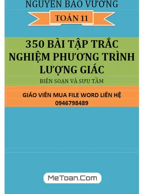 350 Bài Tập Trắc Nghiệm Phương Trình Lượng Giác - Nguyễn Bảo Vương