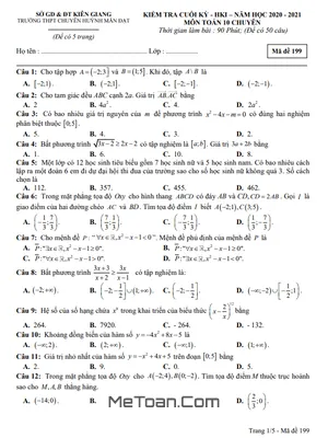 Đề thi HK1 Toán 10 chuyên năm 2020 – 2021 trường chuyên Huỳnh Mẫn Đạt – Kiên Giang