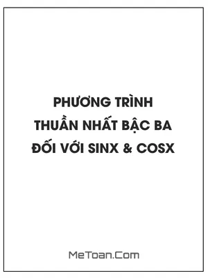 Phương trình thuần nhất bậc ba đối với sinx và cosx