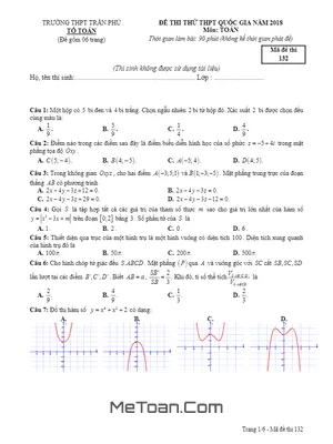 Đề Thi Thử Toán THPT Quốc Gia 2018 Trường THPT Trần Phú - Lâm Đồng