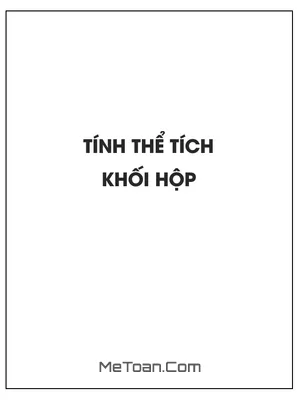 Tính thể tích khối hộp