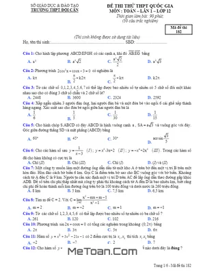 Đề thi thử THPT Quốc gia 2018 môn Toán trường THPT Đội Cấn - Vĩnh Phúc lần 1