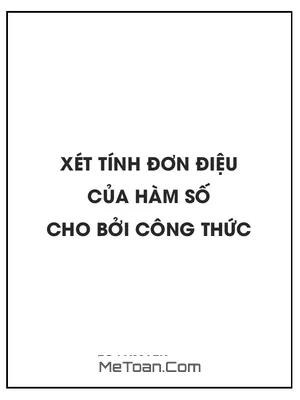 Xét tính đơn điệu của hàm số cho bởi công thức