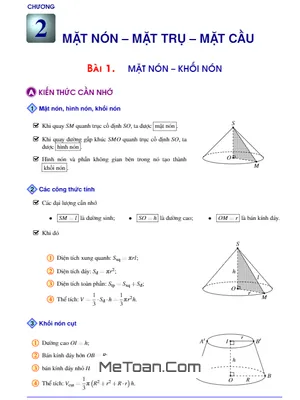 Lý thuyết và bài tập Mặt nón - Mặt trụ - Mặt cầu - Phùng Hoàng Em