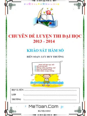 Chuyên Đề Khảo Sát Hàm Số - Lưu Huy Thưởng