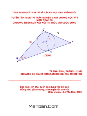 Tuyển Tập 10 Đề Trắc Nghiệm Học Kỳ 1 Toán 10 Kết Nối Tri Thức Với Cuộc Sống