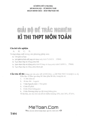 Giải Bộ Đề Trắc Nghiệm Kỳ Thi THPT Môn Toán - Lê Hồng Đức