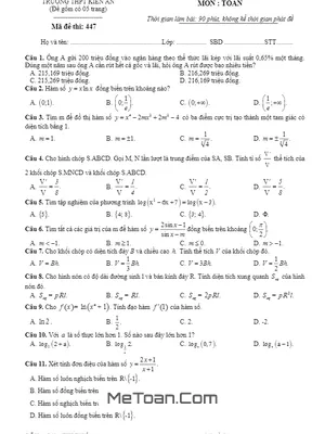 Đề thi thử THPT Quốc gia môn Toán năm 2017 trường THPT Kiến An - Hải Phòng