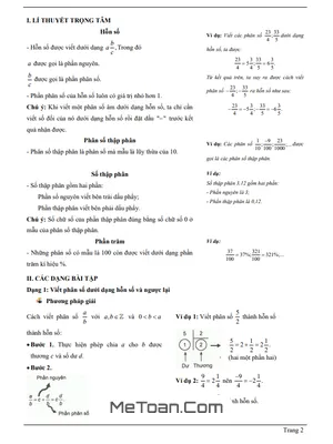 Chuyên Đề Hỗn Số, Số Thập Phân, Phần Trăm Lớp 6